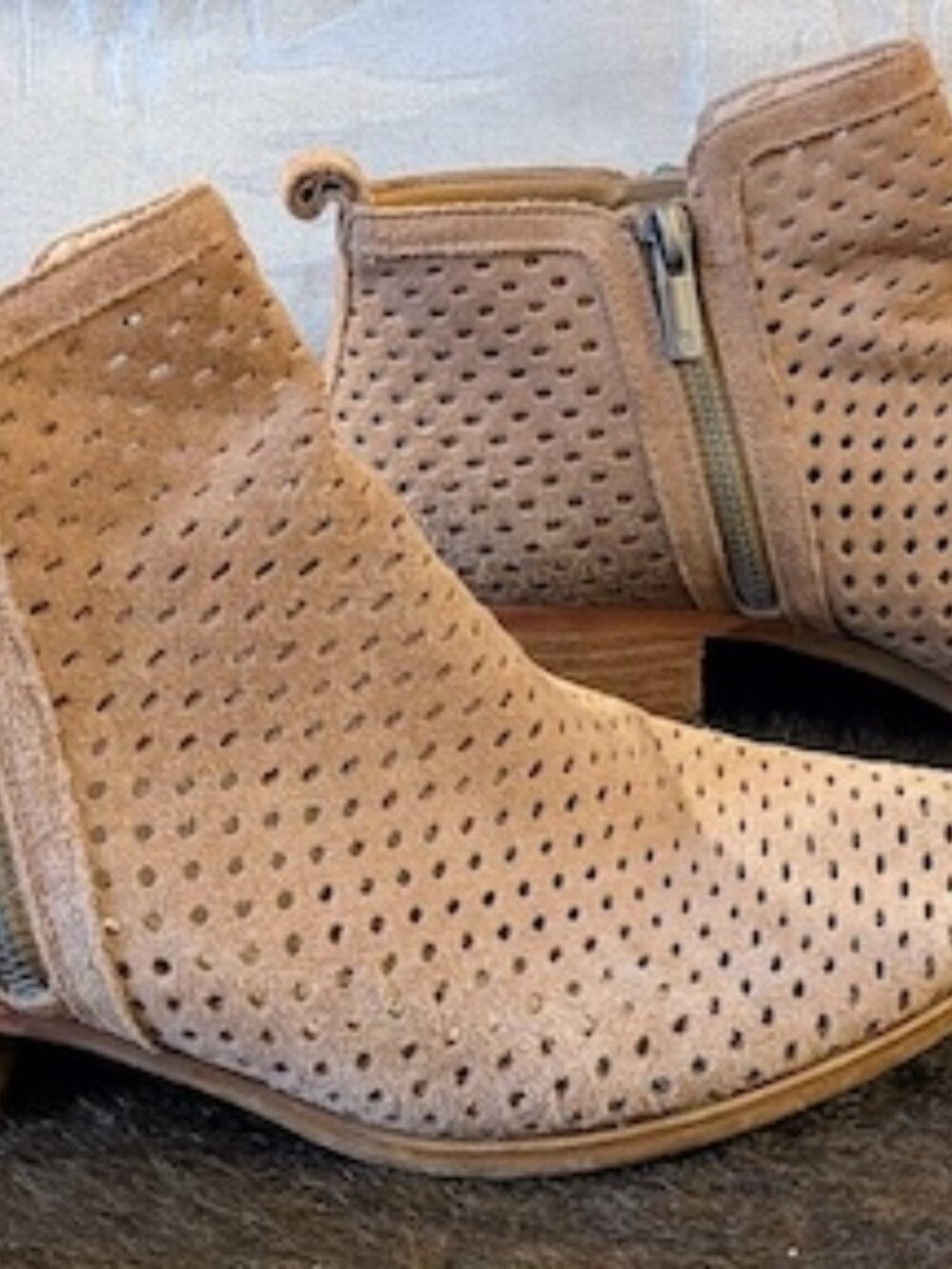 Light Toffee Perforated Lucky Brand Booties
